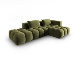 CXL by Christian Lacroix - Sofá modular de canto direito "Lorella" 4 lugares em veludo verde claro - 265x145x70cm