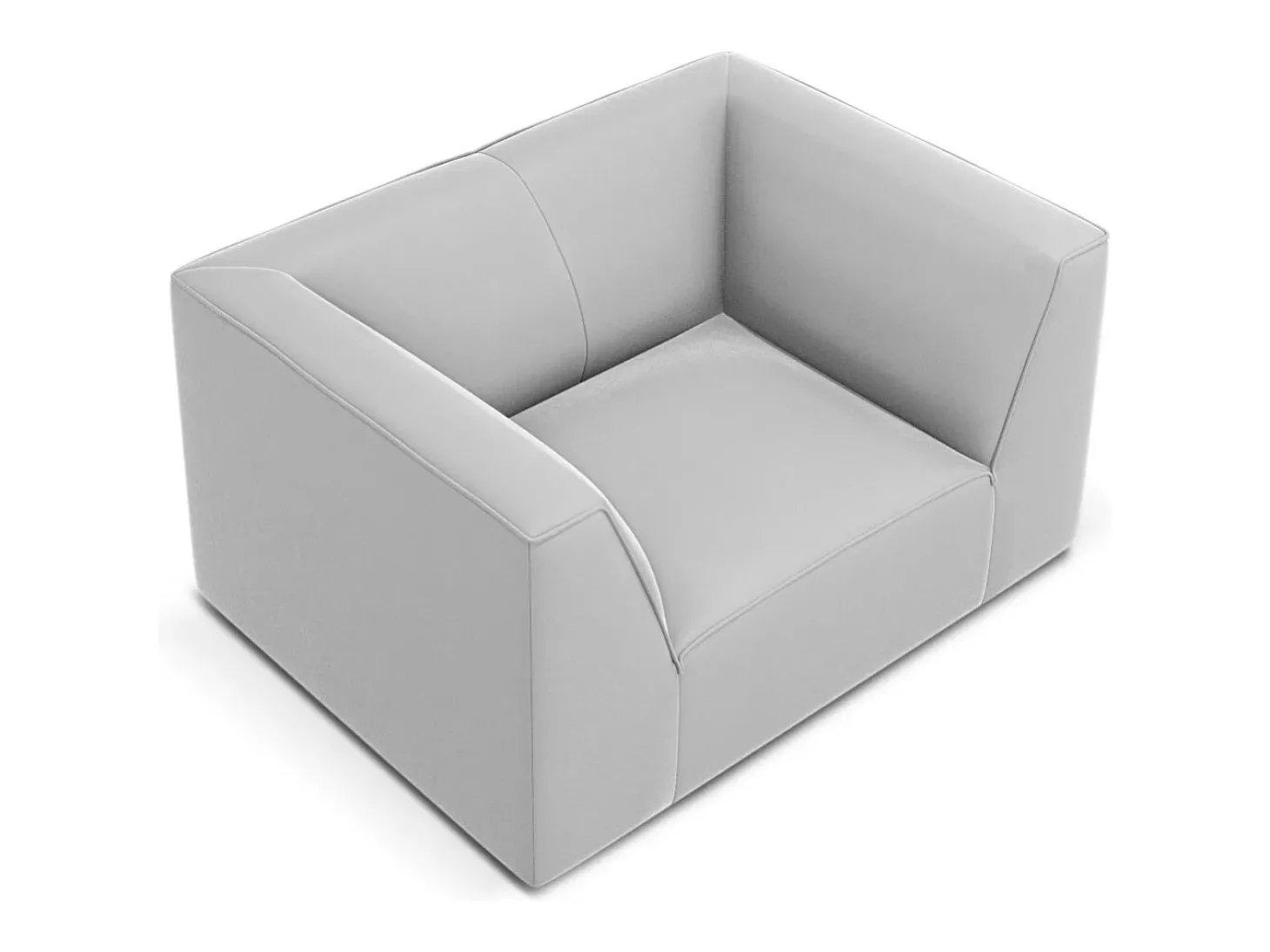 CXL by Christian Lacroix - Poltrona "Charles" em veludo cinza claro - 120x92x69cm