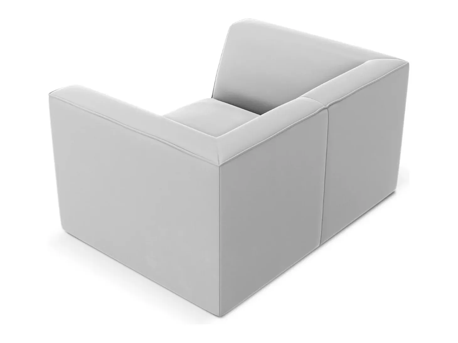 CXL by Christian Lacroix - Poltrona "Charles" em veludo cinza claro - 120x92x69cm