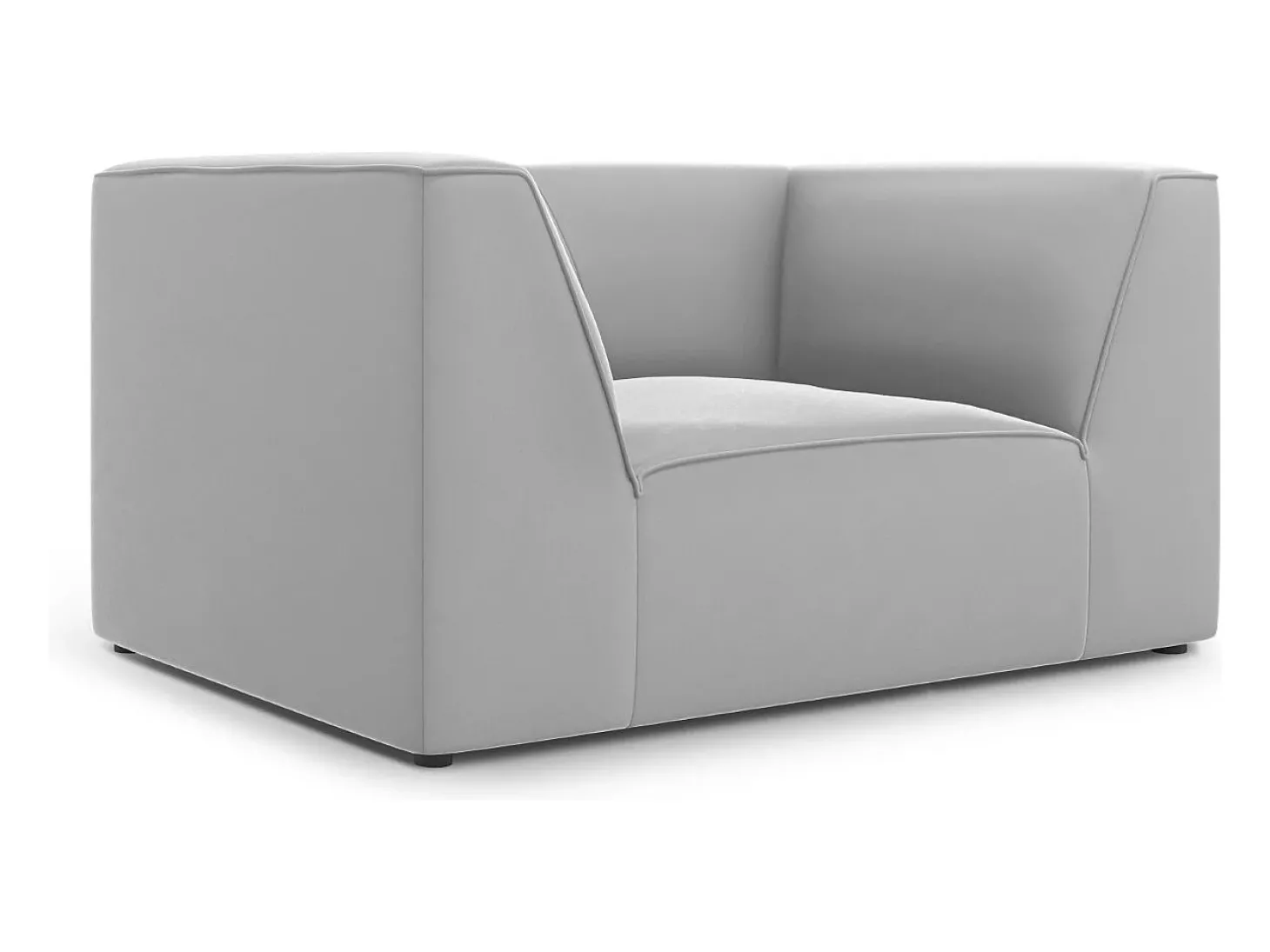 CXL by Christian Lacroix - Poltrona "Charles" em veludo cinza claro - 120x92x69cm