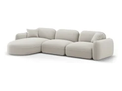 CXL by Christian Lacroix - Sofá modular de canto esquerdo "Lucien" 4 lugares em veludo bege claro - 320x165x70cm