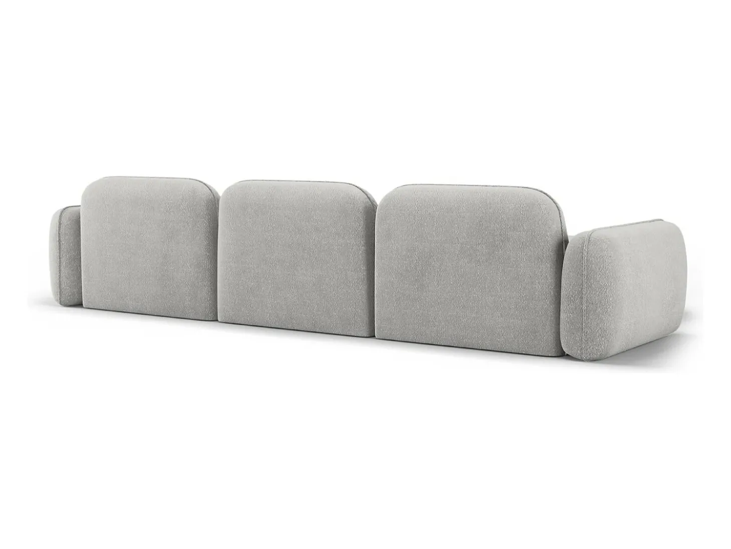CXL by Christian Lacroix - Sofá modular de canto esquerdo "Lucien" 4 lugares em veludo cinza claro - 320x165x70cm