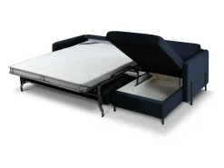 CXL by Christian Lacroix - Sofá-cama de canto direito "Yanis" 5 lugares em veludo azul real - 280x170x80cm
