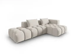 CXL by Christian Lacroix - Sofá modular de canto direito "Lorella" 4 lugares em tecido estrutural bege - 265x145x70cm