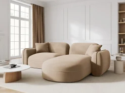 CXL by Christian Lacroix - Sofá modular de canto direito "Lucien" 3 lugares em veludo areia - 230x165x70cm