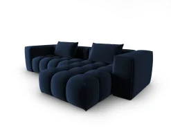CXL by Christian Lacroix - Sofá modular de canto direito "Lorella" 3 lugares em veludo azul real - 260x145x70cm