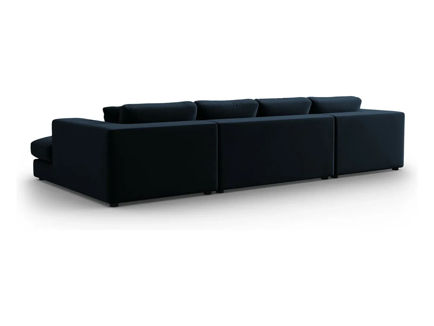CXL by Christian Lacroix - Sofá panorâmico "Tendance" 5 lugares em veludo azul escuro - 344x170x72cm