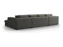 CXL by Christian Lacroix - Sofá panorâmico "Tendance" 5 lugares em veludo cotelê cinza escuro - 344x170x72cm