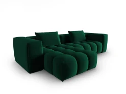 CXL by Christian Lacroix - Sofá modular de canto esquerdo "Lorella" 3 lugares em veludo verde garrafa - 260x145x70cm