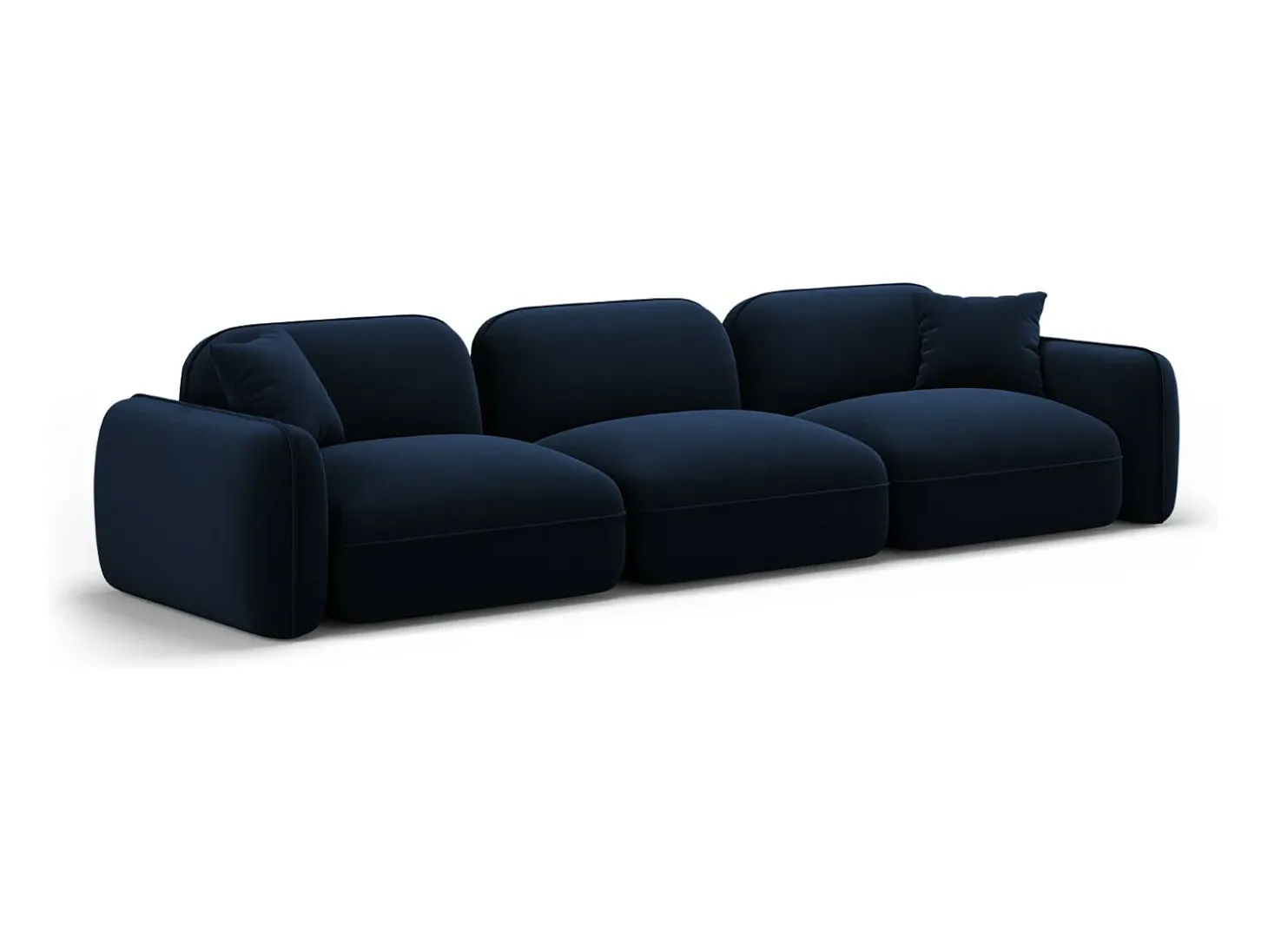 CXL by Christian Lacroix - Sofá modular "Lucien" 4 lugares em veludo azul real - 320x90x70cm