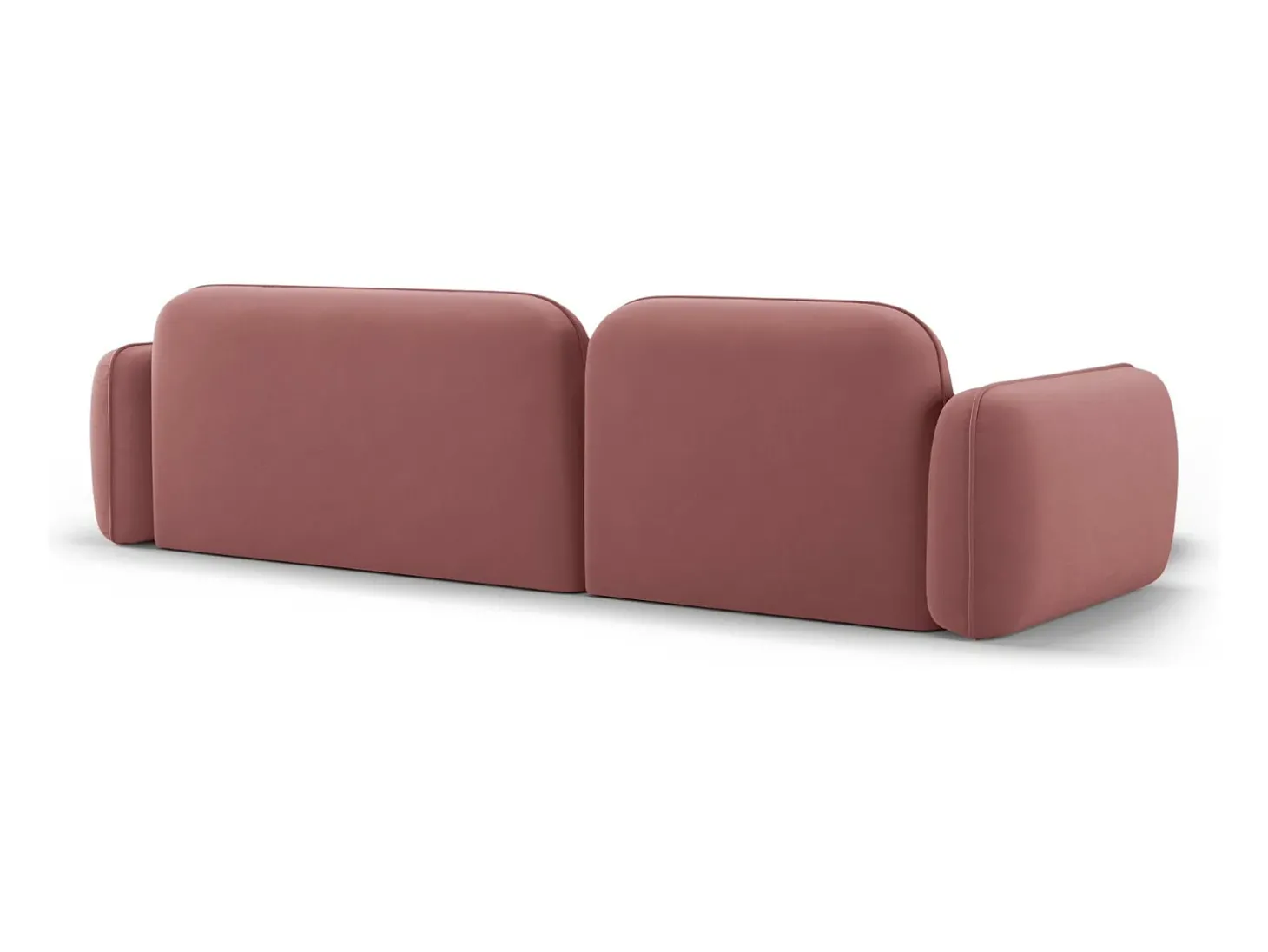 CXL by Christian Lacroix - Sofá modular de canto esquerdo "Lucien" 4 lugares em veludo salmão - 275x165x70cm