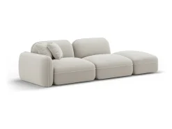 CXL by Christian Lacroix - Sofá modular direito "Lucien" 3 lugares em veludo bege claro - 295x90x70cm