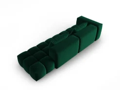 CXL by Christian Lacroix - Sofá modular direito "Lorella" 3 lugares em veludo verde garrafa - 265x85x70cm