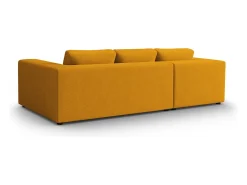 CXL by Christian Lacroix - Sofá de canto esquerdo "Tendance" 5 lugares em veludo cotelê amarelo - 282x174x72cm