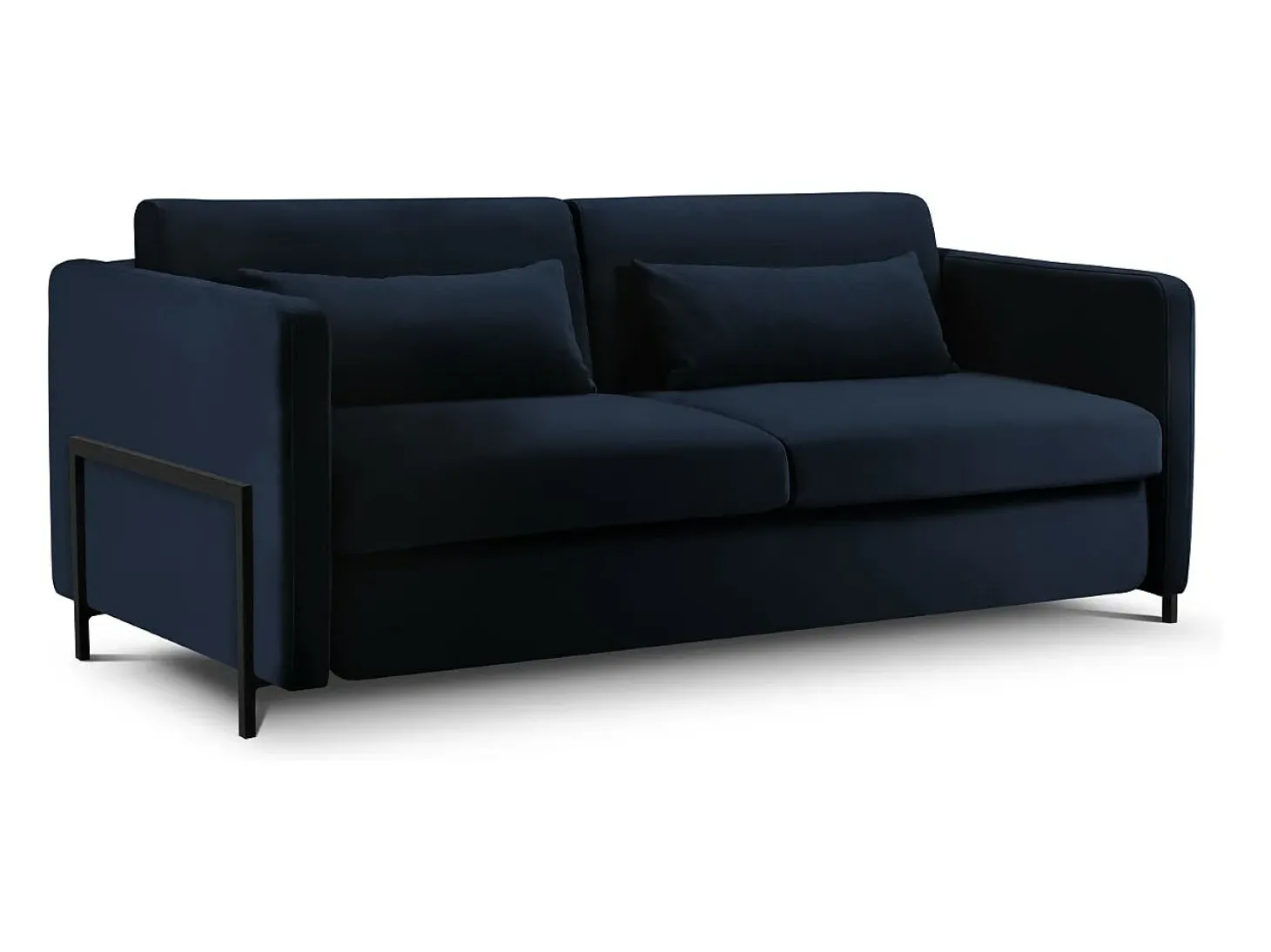 CXL by Christian Lacroix - Sofá-cama "Yanis" 2 lugares em veludo azul real - 182x102x80cm