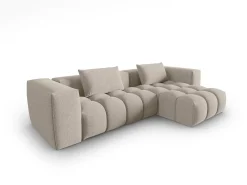 CXL by Christian Lacroix - Sofá modular de canto direito "Lorella" 3 lugares em tecido estrutural areia - 260x145x70cm
