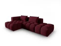 CXL by Christian Lacroix - Sofá modular de canto esquerdo "Lorella" 4 lugares em tecido estrutural bordeaux - 265x145x70cm