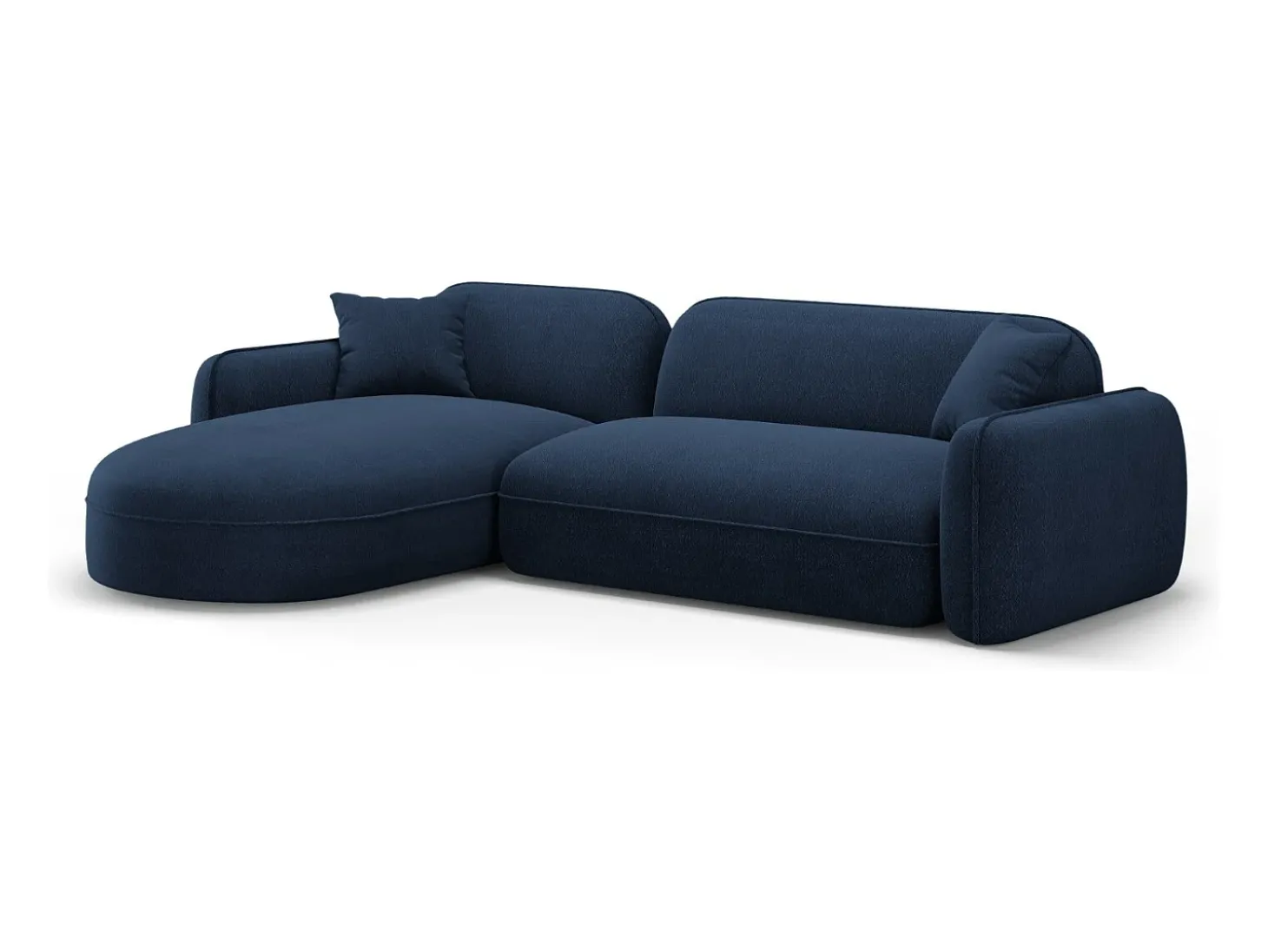 CXL by Christian Lacroix - Sofá modular de canto esquerdo "Lucien" 4 lugares em veludo azul escuro - 275x165x70cm