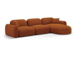 CXL by Christian Lacroix - Sofá modular de canto direito "Lucien" 4 lugares em veludo terracota - 320x165x70cm