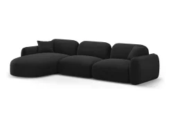 CXL by Christian Lacroix - Sofá modular de canto esquerdo "Lucien" 4 lugares em veludo carvão - 320x165x70cm
