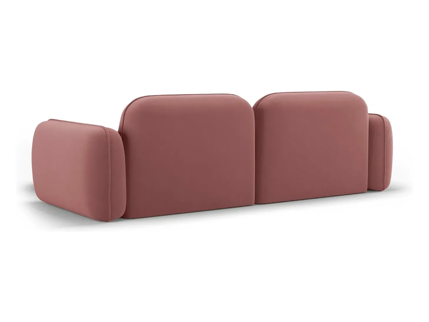 CXL by Christian Lacroix - Sofá modular de canto direito "Lucien" 3 lugares em veludo salmão - 230x165x70cm