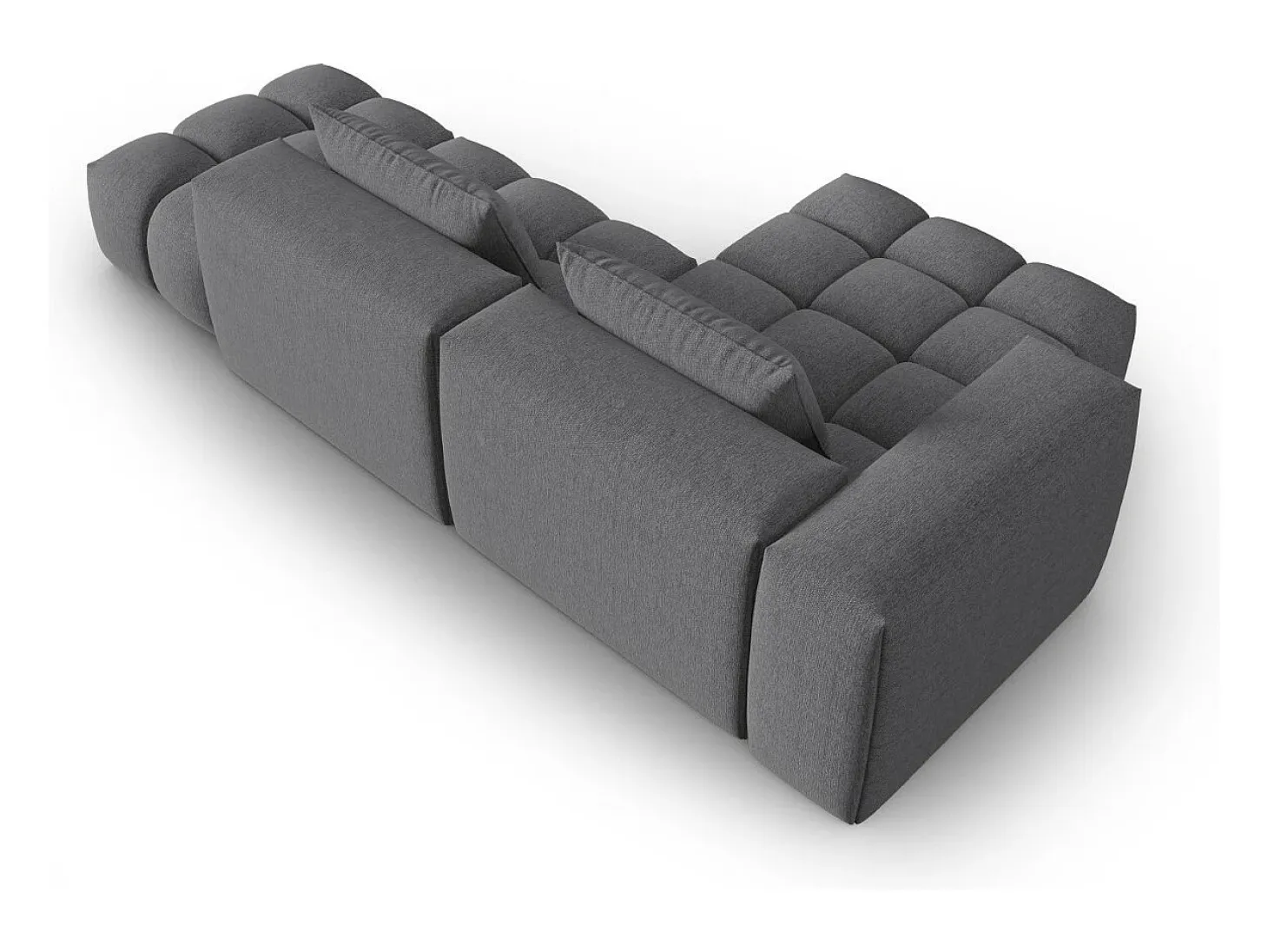 CXL by Christian Lacroix - Sofá modular de canto esquerdo "Lorella" 4 lugares em tecido estrutural cinza - 265x145x70cm