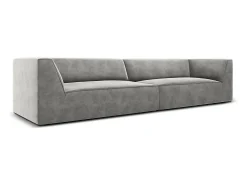 CXL by Christian Lacroix - Sofá "Charles" 4 lugares em veludo cinza claro - 302x93x69cm