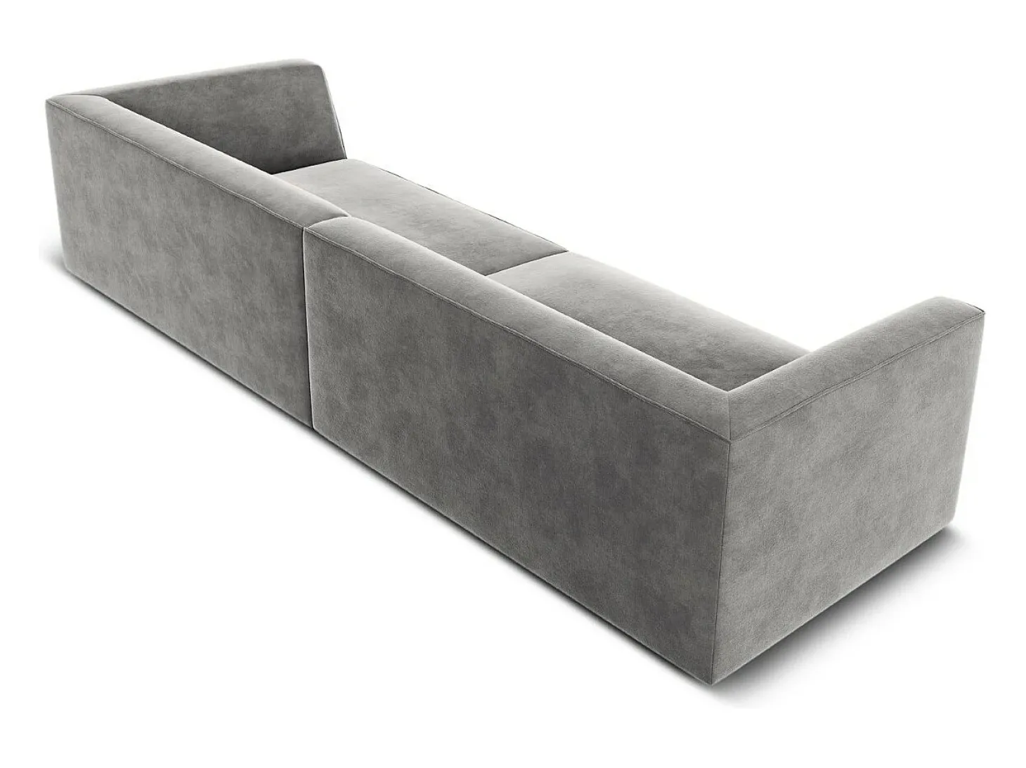 CXL by Christian Lacroix - Sofá "Charles" 4 lugares em veludo cinza claro - 302x93x69cm