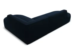 CXL by Christian Lacroix - Sofá de canto direito "Charles" 4 lugares em veludo azul escuro - 273x180x69cm