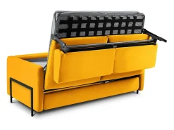 CXL by Christian Lacroix - Sofá-cama "Yanis" 3 lugares em veludo amarelo - 202x102x80cm