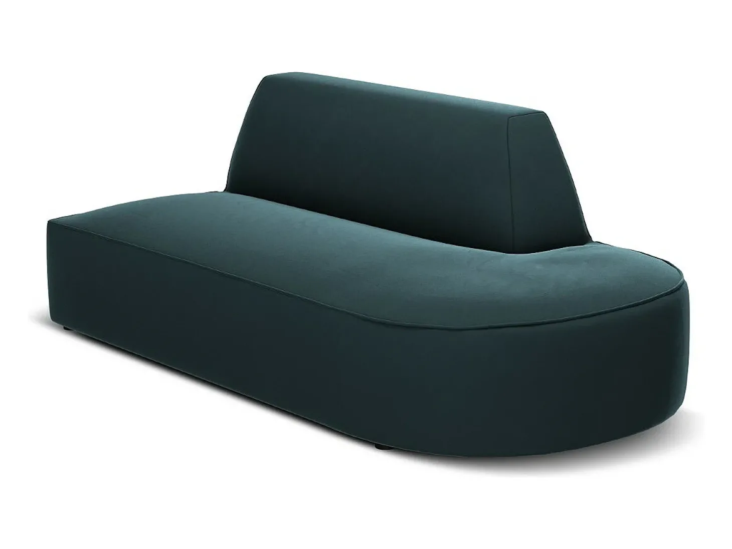 CXL by Christian Lacroix - Sofá modular direito "Charles" 2 lugares em veludo azul - 181x93x69cm