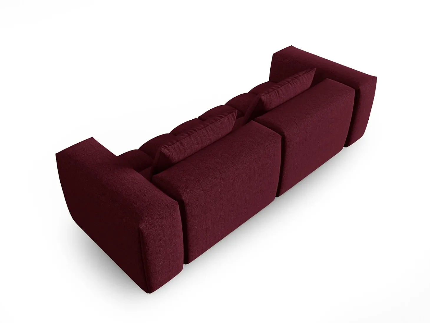 CXL by Christian Lacroix - Sofá modular "Lorella" 3 lugares em tecido estrutural bordeaux - 230x85x70cm