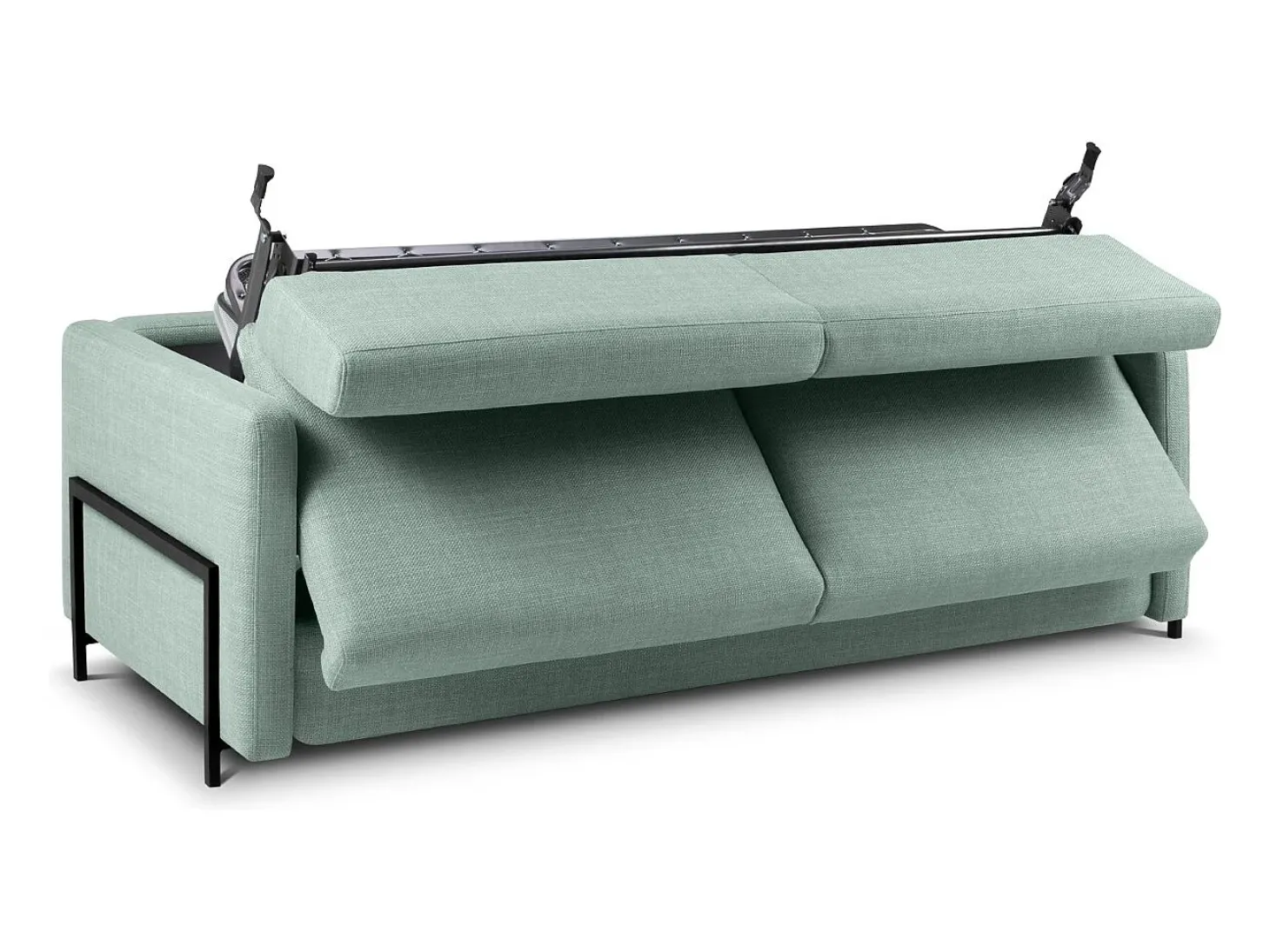 CXL by Christian Lacroix - Sofá-cama "Yanis" 3 lugares em tecido estrutural hortelã - 202x102x80cm