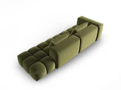 CXL by Christian Lacroix - Sofá modular direito "Lorella" 3 lugares em veludo verde claro - 265x85x70cm