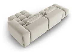 CXL by Christian Lacroix - Sofá modular de canto direito "Lorella" 4 lugares em veludo cru - 265x145x70cm