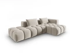 CXL by Christian Lacroix - Sofá modular de canto direito "Lorella" 4 lugares em veludo cru - 265x145x70cm