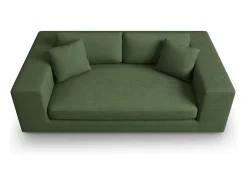 CXL by Christian Lacroix - Sofá "Tendance" 3 lugares em veludo cotelê verde - 220x122x72cm