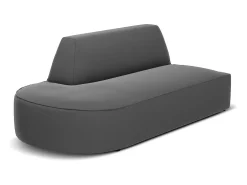 CXL by Christian Lacroix - Sofá modular virado para a esquerda "Charles" 2 lugares em veludo cinza escuro - 181x93x69cm