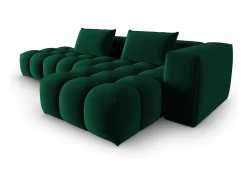 CXL by Christian Lacroix - Sofá modular de canto direito "Lorella" 4 lugares em veludo verde garrafa - 265x145x70cm