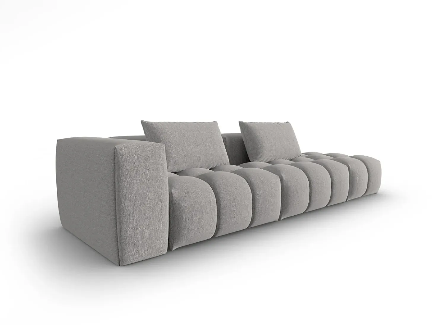 CXL by Christian Lacroix - Sofá modular direito "Lorella" 3 lugares em tecido estrutural bege escuro - 265x85x70cm