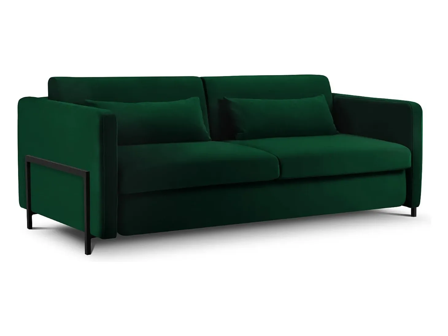 CXL by Christian Lacroix - Sofá-cama "Yanis" 3 lugares em veludo verde garrafa - 202x102x80cm