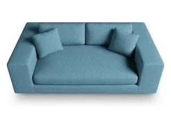 CXL by Christian Lacroix - Sofá "Tendance" 3 lugares em tecido estrutural azul - 220x122x72cm