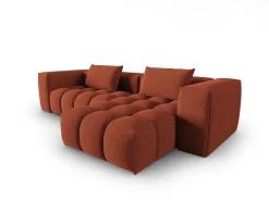 CXL by Christian Lacroix - Sofá modular de canto direito "Lorella" 3 lugares em tecido estrutural coral - 260x145x70cm