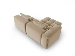 CXL by Christian Lacroix - Sofá modular de canto esquerdo "Lorella" 3 lugares em veludo areia - 205x145x70cm