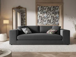 CXL by Christian Lacroix - Sofá "Tendance" 4 lugares em veludo cinza - 262x122x72cm