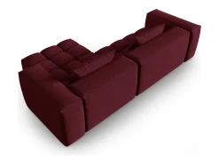 CXL by Christian Lacroix - Sofá modular de canto direito "Lorella" 3 lugares em tecido estrutural bordeaux - 260x145x70cm