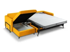 CXL by Christian Lacroix - Sofá de canto convertível à esquerda "Yanis" 5 lugares em veludo amarelo - 280x170x80cm