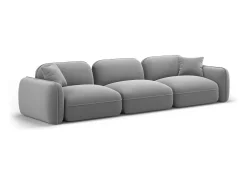 CXL by Christian Lacroix - Sofá modular "Lucien" 4 lugares em veludo cinza claro - 320x90x70cm