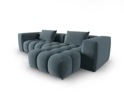CXL by Christian Lacroix - Sofá modular de canto direito "Lorella" 3 lugares em veludo azul pastel - 260x145x70cm