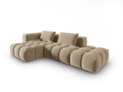 CXL by Christian Lacroix - Sofá modular de canto esquerdo "Lorella" 4 lugares em veludo areia - 265x145x70cm